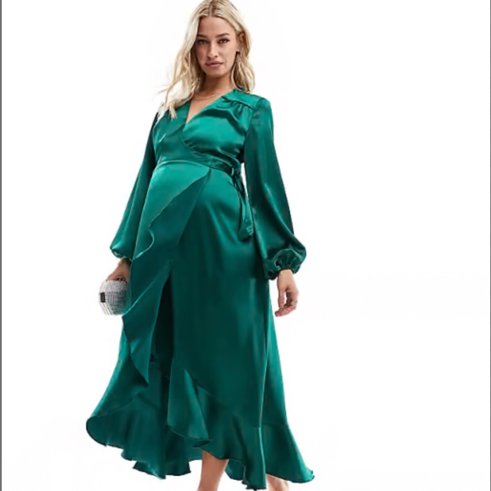 Emerald green maternity dress